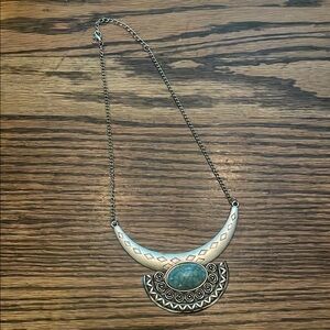 Silver and Turquoise Statement Necklace
